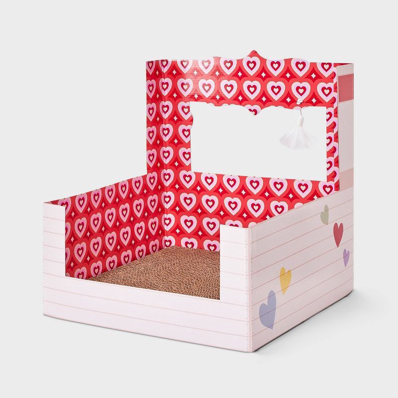 slide 2 of 3, Kissing Booth House Cat Scratcher - Boots & Barkley™, 1 ct