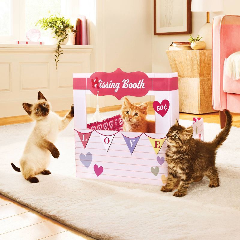 slide 3 of 3, Kissing Booth House Cat Scratcher - Boots & Barkley™, 1 ct