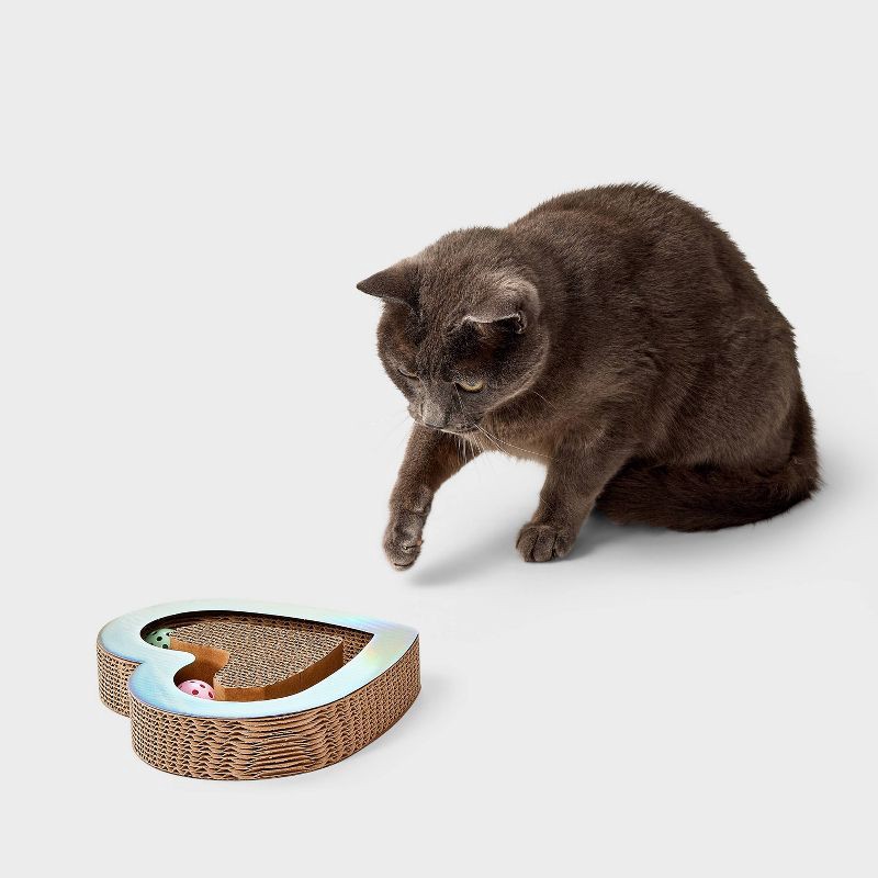 slide 2 of 3, Heart with Ball Pad Cat Scratcher - 2.3" - Boots & Barkley™, 1 ct