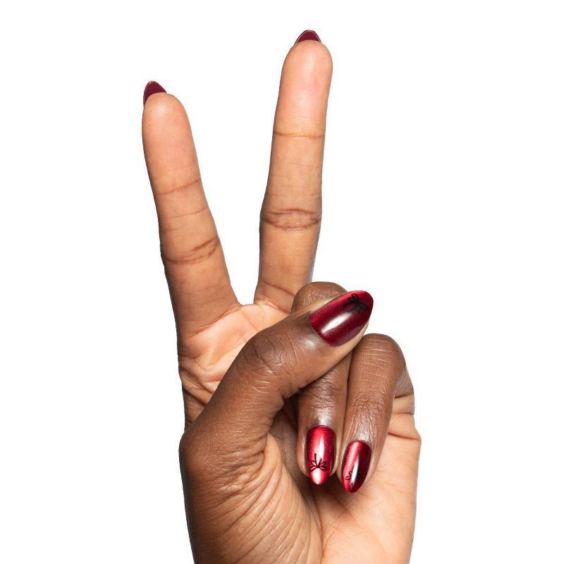 slide 3 of 5, Olive & June Press-On Fake Nails - M Almond - Velvet SC with Black Bow - 42ct, 42 ct