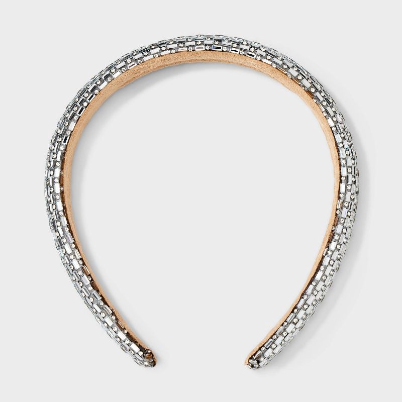 slide 1 of 3, Gemstone Padded Headband - A New Day™ Silver, 1 ct