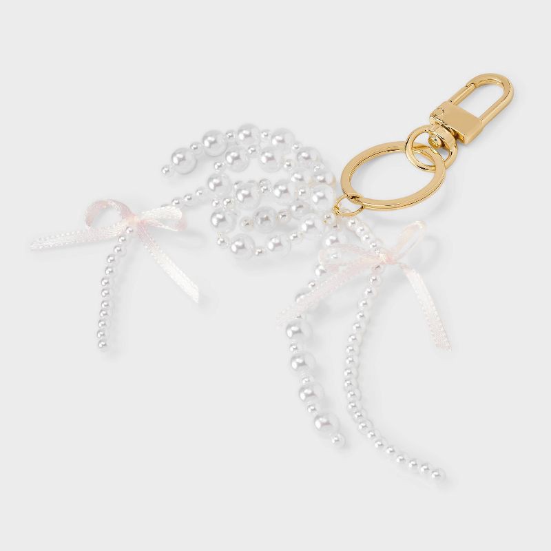 slide 3 of 4, Bow Hair Barrette & Bag Charm - A New Day™ White, 1 ct