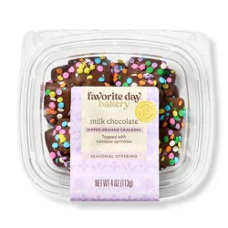 Milk Chocolate Enrobed Graham with Rainbow Sprinkles - 4oz - Favorite Day™