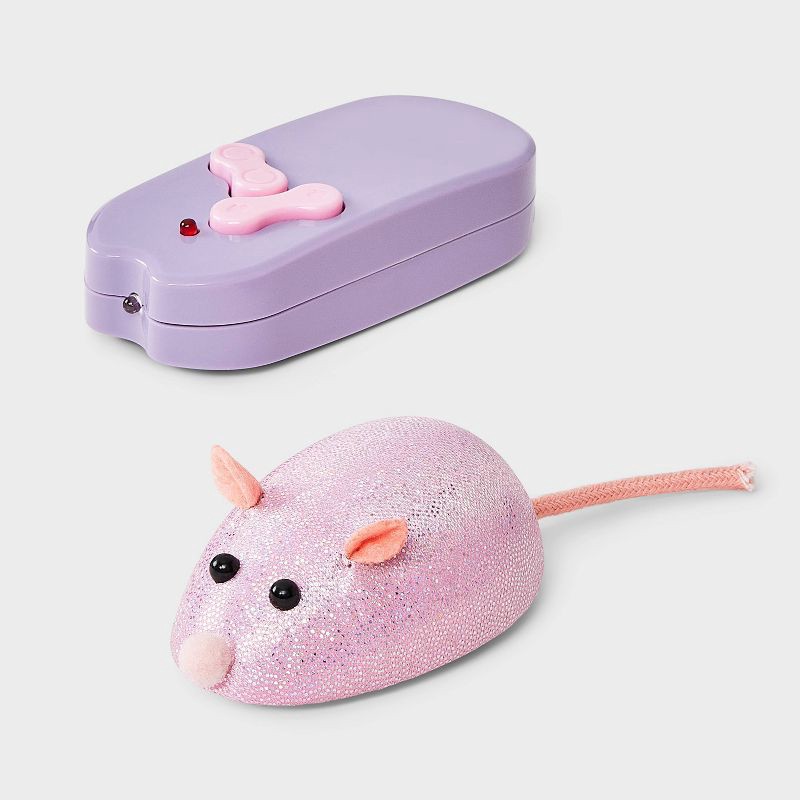 slide 3 of 3, Electronic Mouse Teaser Cat Toy - Boots & Barkley™ Assorted Pink, 1 ct