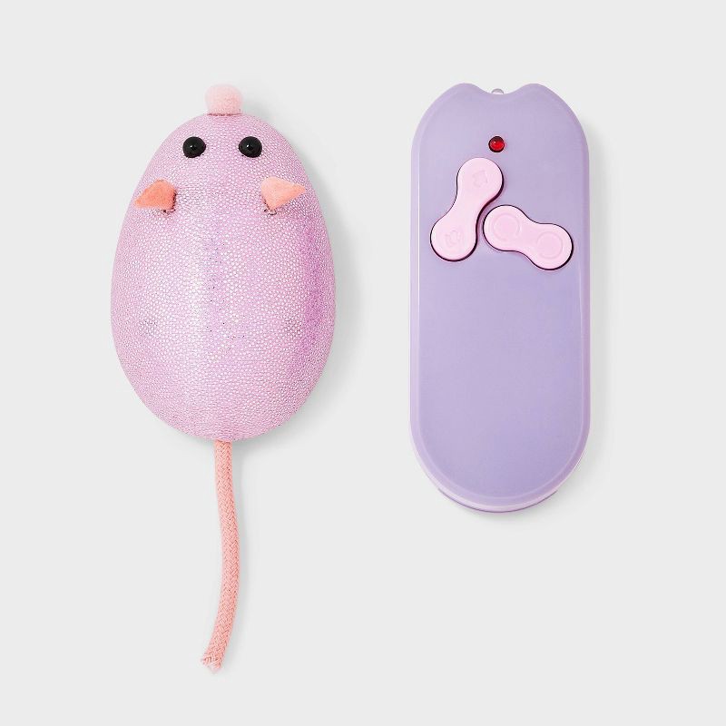 slide 1 of 3, Electronic Mouse Teaser Cat Toy - Boots & Barkley™ Assorted Pink, 1 ct