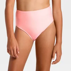 Girls' High Waisted Swimsuit Bottom - art class™ Pink XL