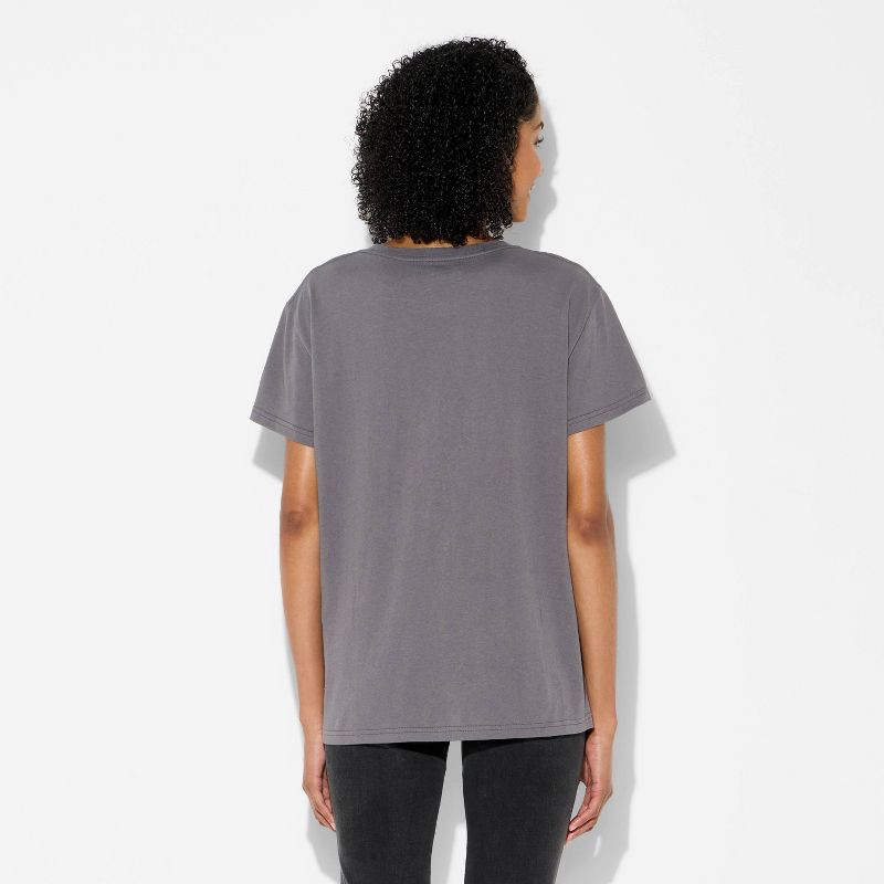 slide 3 of 3, Women's The Rolling Stones Leppard Short Sleeve Graphic T-Shirt - Gray XS, 1 ct