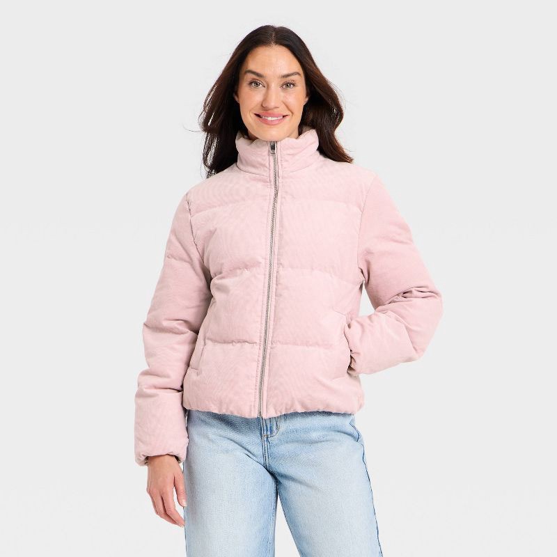 slide 1 of 3, Women's Puffer Jacket - Universal Thread™ Light Pink S, 1 ct