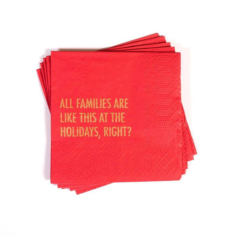 slide 2 of 3, Pretty Alright Goods 20ct 'All Families Are Like This At The Holidays, Right?' Cocktail Napkins, 20 ct