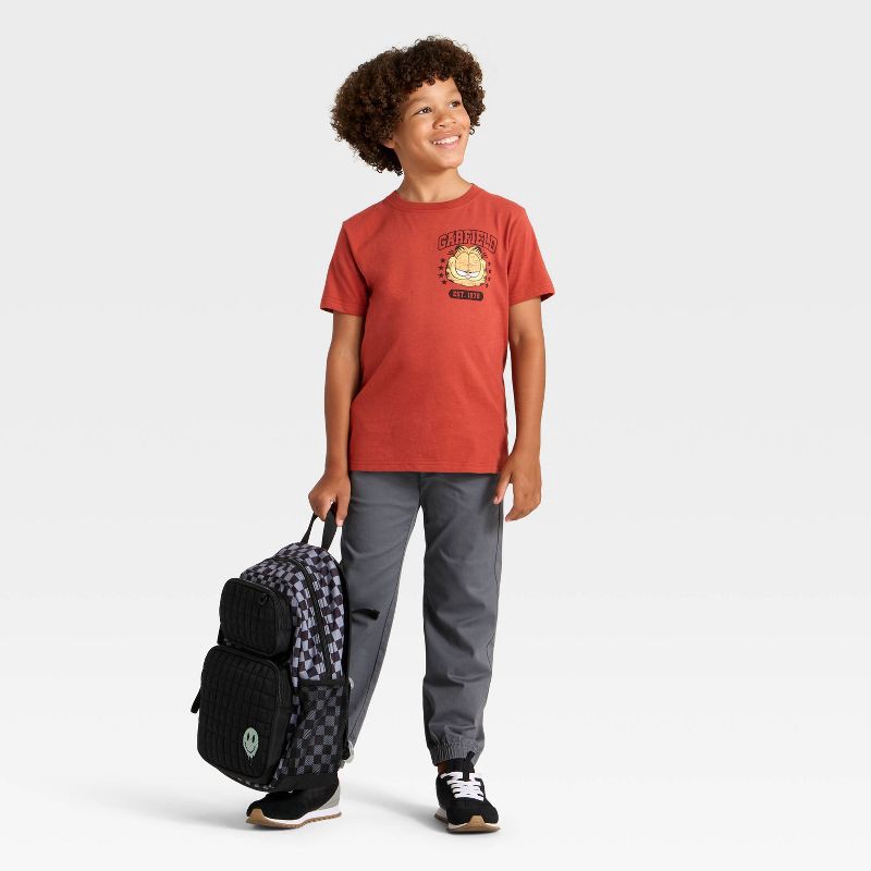 slide 4 of 4, Boys' Garfield Basketball Short Sleeve Front and Back Graphic T-Shirt - Red XL, 1 ct