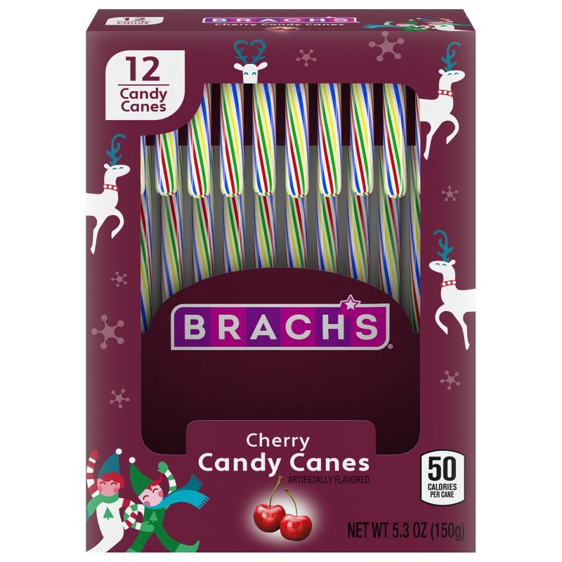 slide 1 of 8, Brach's Cherry Christmas Candy Canes - 5.3oz/12ct, 5.3 oz, 12 ct
