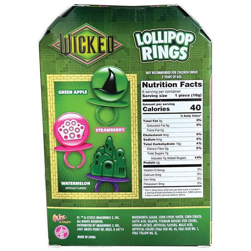 slide 2 of 3, Universal Wicked Christmas Candy Lollipop Rings - 2.12oz, 2.12 oz