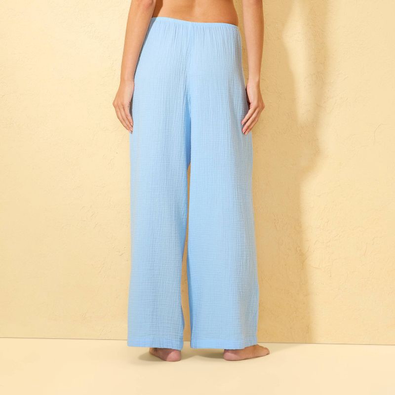slide 2 of 5, Women's Gauze Swim Cover Up Pants - Shade & Shore™ Blue XS, 1 ct