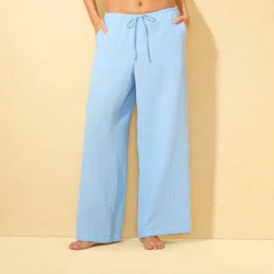 Women's Gauze Swim Cover Up Pants - Shade & Shore™ Blue XS