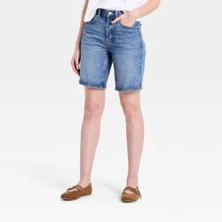 Women's Mid-Rise Bermuda Jeans Shorts - Universal Thread™ Medium Wash 14