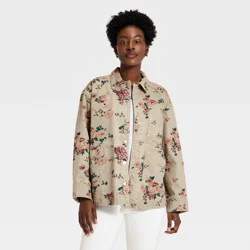 Women's Western Chore Coat - Universal Thread™ Khaki Floral S
