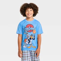 Boys' 2pc Space Jam T-Shirt and Pants Pajama Set - Blue S