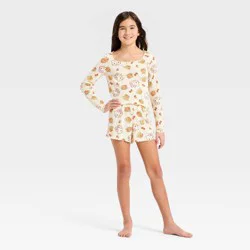 Girls' 2pc Hello Kitty Long Sleeve Pajama Set - Yellow M