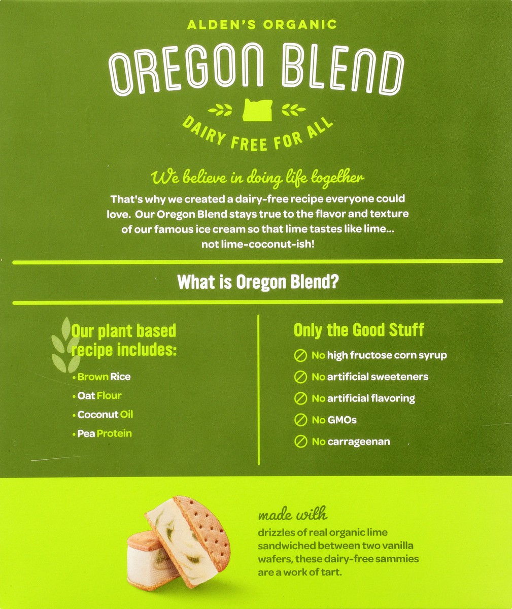 slide 4 of 9, Alden's Frozen Dessert, Dairy Free, Key Lime, Round Sammies, 4 ct