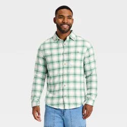 Men's Long Sleeve Flannel Shirt - Goodfellow & Co™ Dark Green L