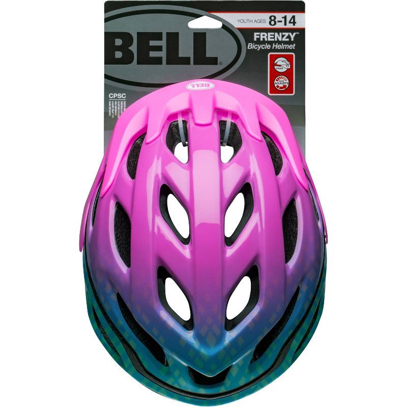 slide 8 of 15, Bell Frenzy Youth Bike Helmet - Pink/Mint, 1 ct