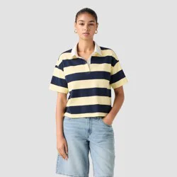 Levi's® Women's Aries Rugby Polo T-Shirt - Tory Striped French Vanilla S