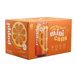 poppi Orange Prebiotic Soda - 6PK/7.5 oz Mini Cans