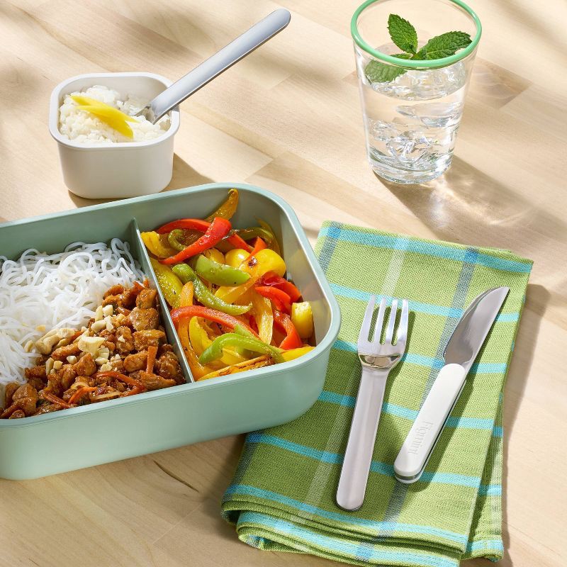 slide 2 of 3, 4pc Flatware and Carrier Set Cream - Figmint™, 4 ct