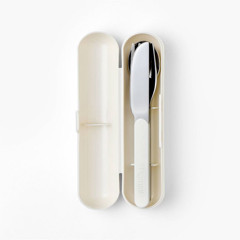 slide 3 of 3, 4pc Flatware and Carrier Set Cream - Figmint™, 4 ct