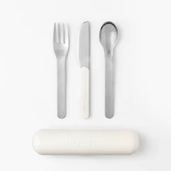 4pc Flatware and Carrier Set Cream - Figmint™