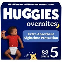 Huggies Overnites Nighttime Protection Diapers - Size 5 - 88ct