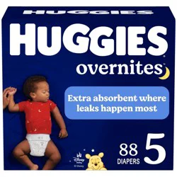 Huggies Overnites Nighttime Baby Diapers - Size 5 - 88ct