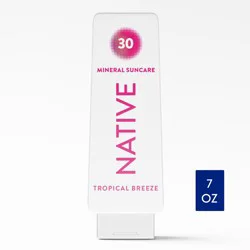 Native Mineral Sunscreen with Zinc Oxide - Tropical Breeze - SPF 30 - 7oz: Whole Body, Moisturizing, Vegan
