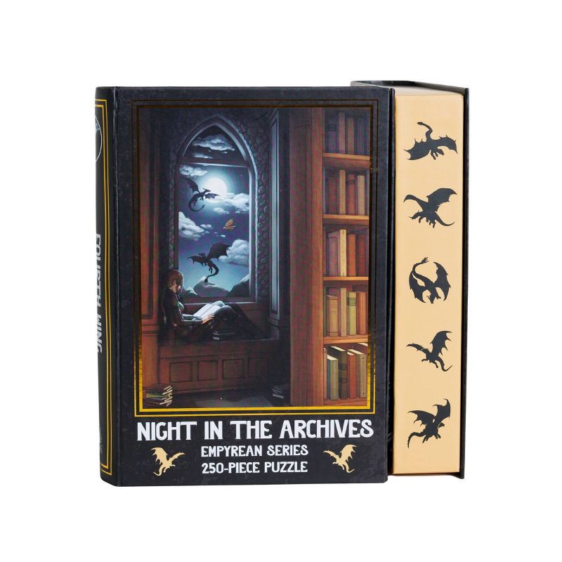 slide 2 of 3, Kingdom of Threads Fourth Wing Night in the Archives Puzzle - 250pc, 250 ct