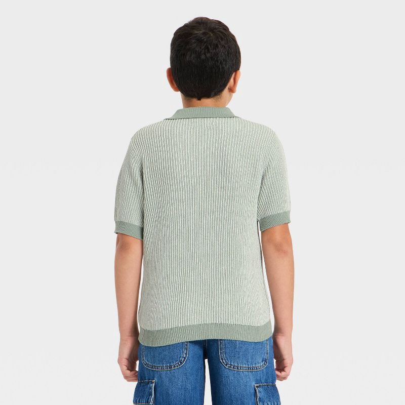 slide 2 of 3, Boys' Short Sleeve Pullover Sweater - Cat & Jack™ Aqua Green S, 1 ct