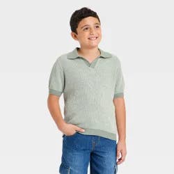 Boys' Short Sleeve Pullover Sweater - Cat & Jack™ Aqua Green S