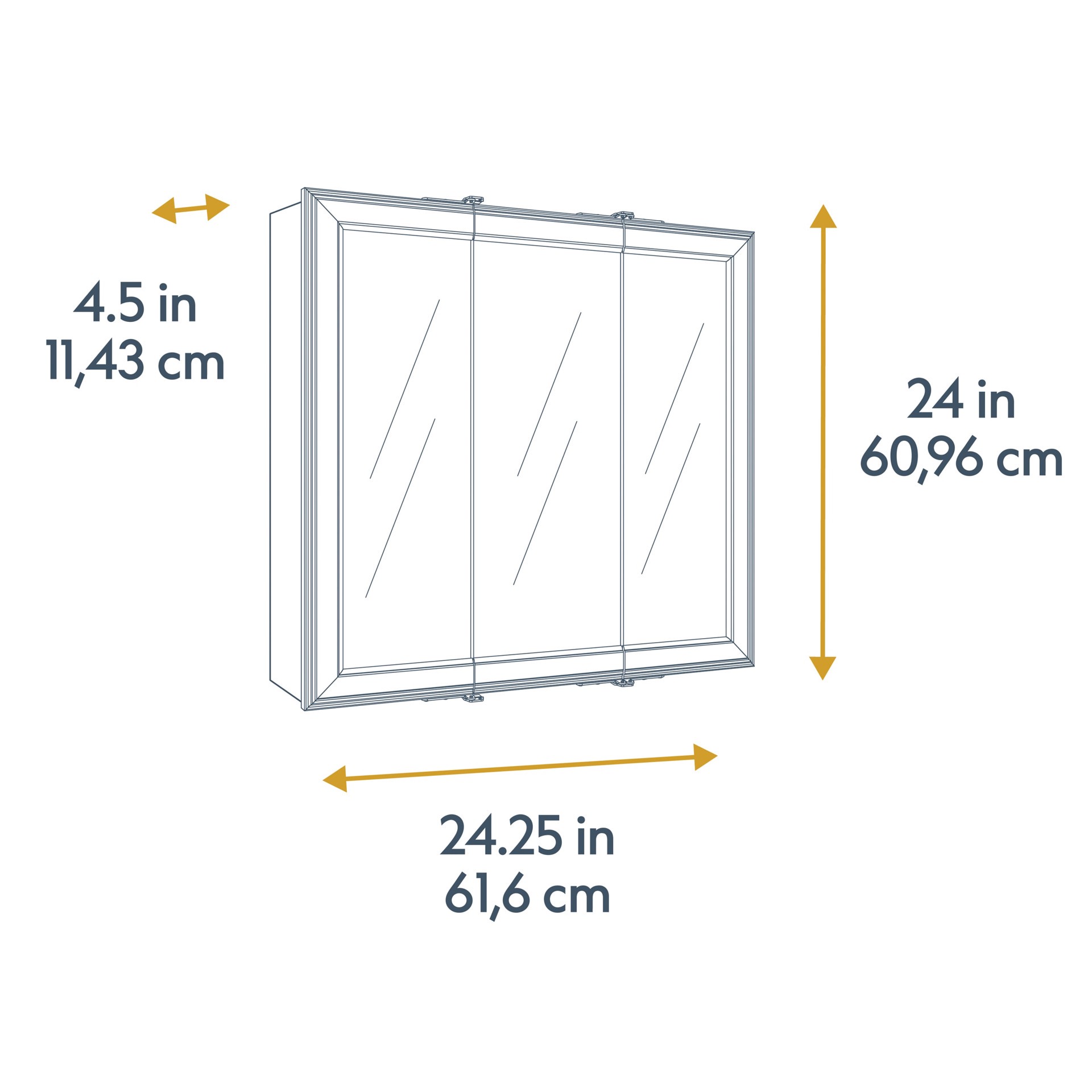 slide 6 of 6, Project Source 24.25-in x 24-in Surface Mount Oak Mirrored Square Medicine Cabinet, 1 ct