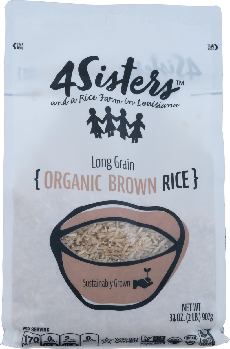 slide 6 of 9, 4Sisters Brown Rice, Organic, Long Grain, 2 lb