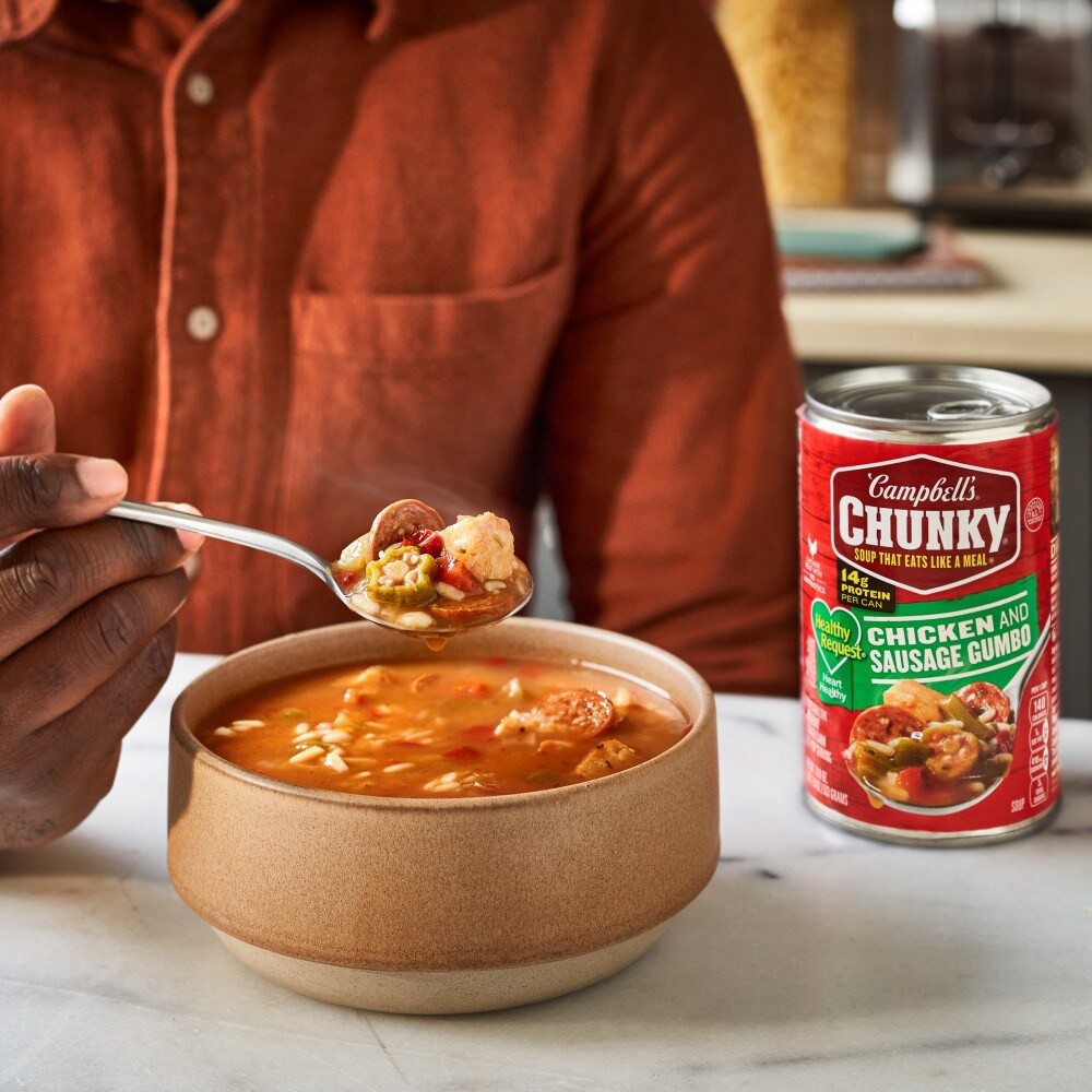 slide 6 of 6, Campbell's Chunky Healthy Request Chicken And Sausage Gumbo Soup - 18.8 Oz, 18.8 oz
