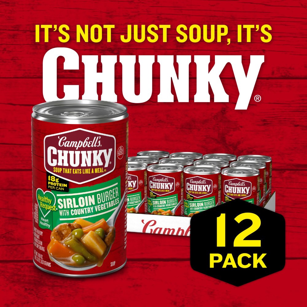 slide 2 of 2, Campbell's Chunky Sirloin Burger With Country Vegetables Soup Case Sale, 12 ct; 18.8 oz