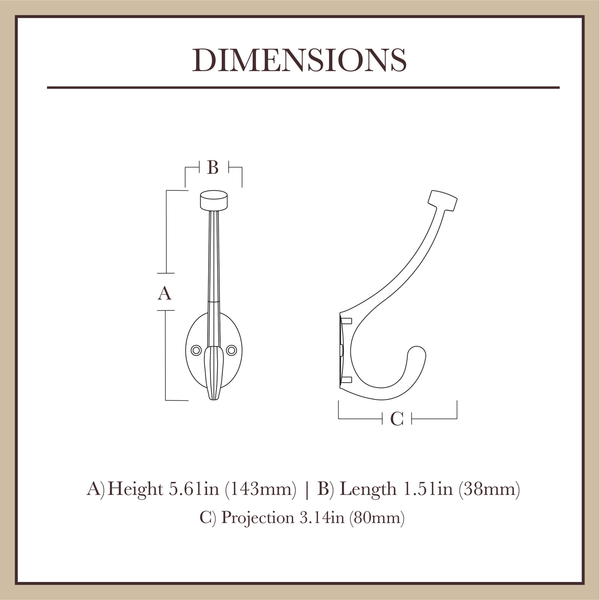 slide 4 of 6, allen + roth 1 -Hook 3.1417-in x 5.6102-in H Venetian Bronze Decorative Wall Hook ( 25-lb Capacity), 1 ct