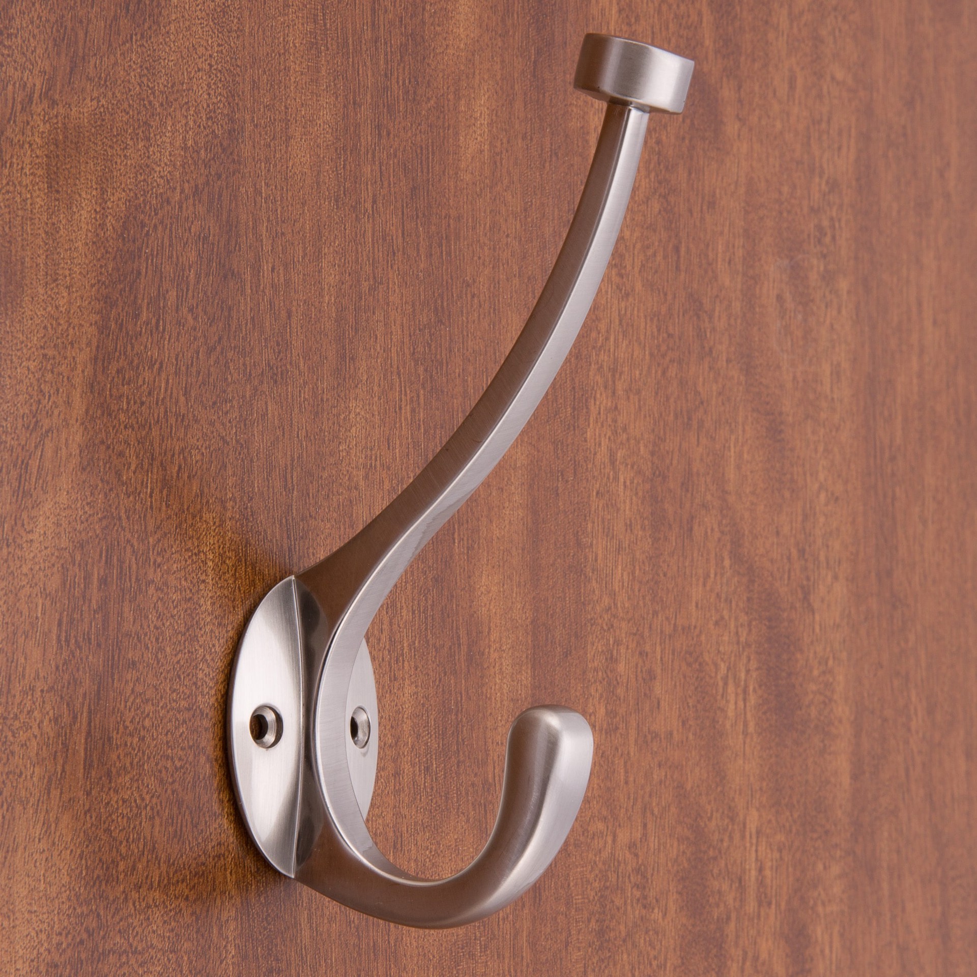 slide 2 of 6, allen + roth 1-Hook 3.1417-in x 5.6102-in H Satin Nickel Decorative Wall Hook (25-lb Capacity), 1 ct