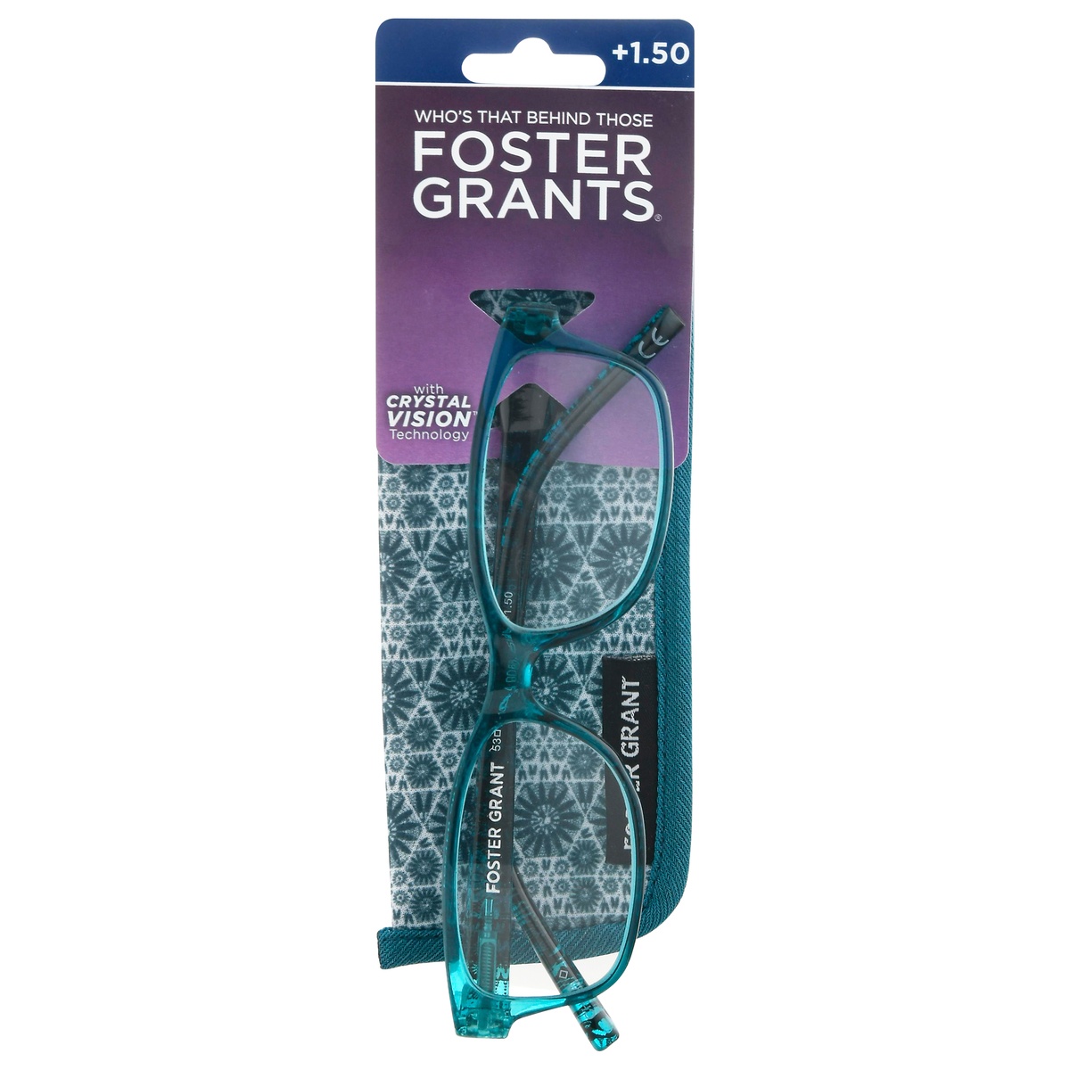 slide 1 of 1, Foster Grant Pearla Reading Glasses Teal, 1 ct