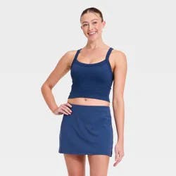 Women's Seamless Cropped Support Tank Top - JoyLab™ Dark Blue M