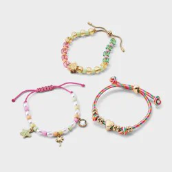 Girls' 3pk Sun and Heart Charms Bracelet Set - Cat & Jack™ Pink