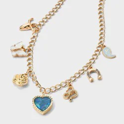 Girls' Western Icons Charm Necklace - art class™ Gold