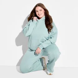 Women's Oversized Hooded Pullover Sweater - Wild Fable™ Slate Blue XXL