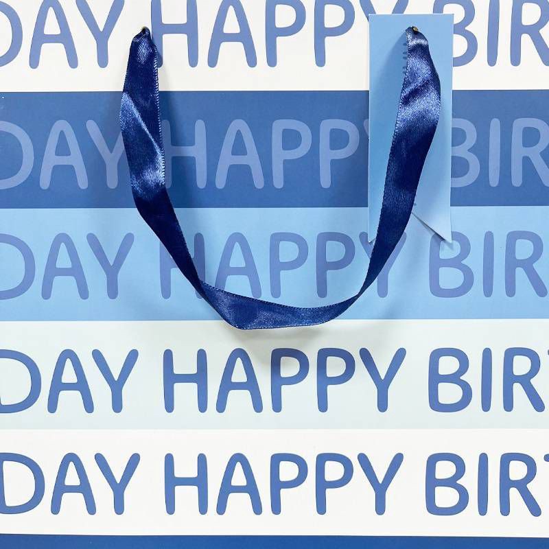 slide 3 of 3, Bows And Sparkles XL 'Happy Birthday' Gift Bag with Tag Blue, 1 ct