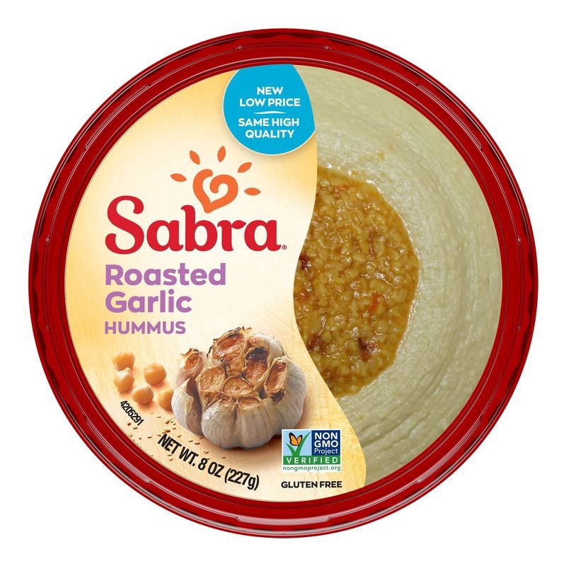 slide 1 of 3, Sabra Roasted Garlic Hummus - 8oz, 8 oz