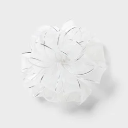 2" Fabric Gift Bow White/Silver - Spritz™